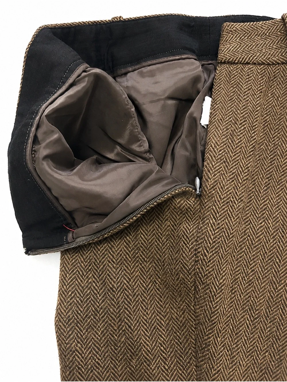J.Crew Minnie Brown Tailored Herringbone Women's Trousers Size 0-2
